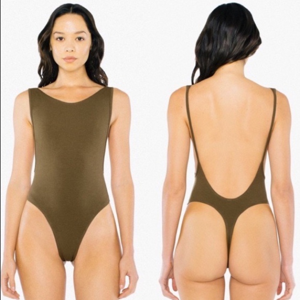 NWOT American Apparel Green Backless Bodysuit